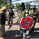 Members of the Patriot Prayer group at the rally in Portland, Ore., on Aug. 4